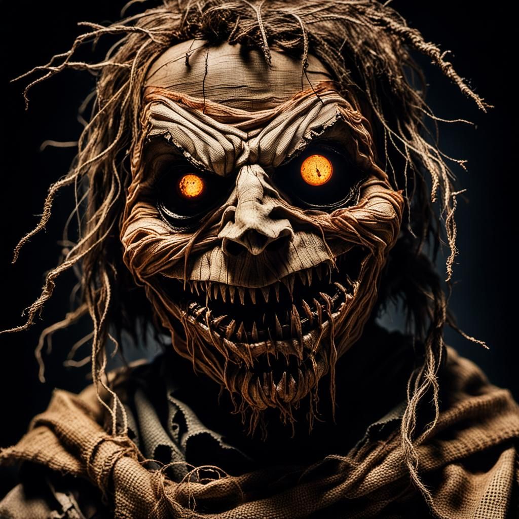 Twisted Scarecrow Portrait in Expressionist Style