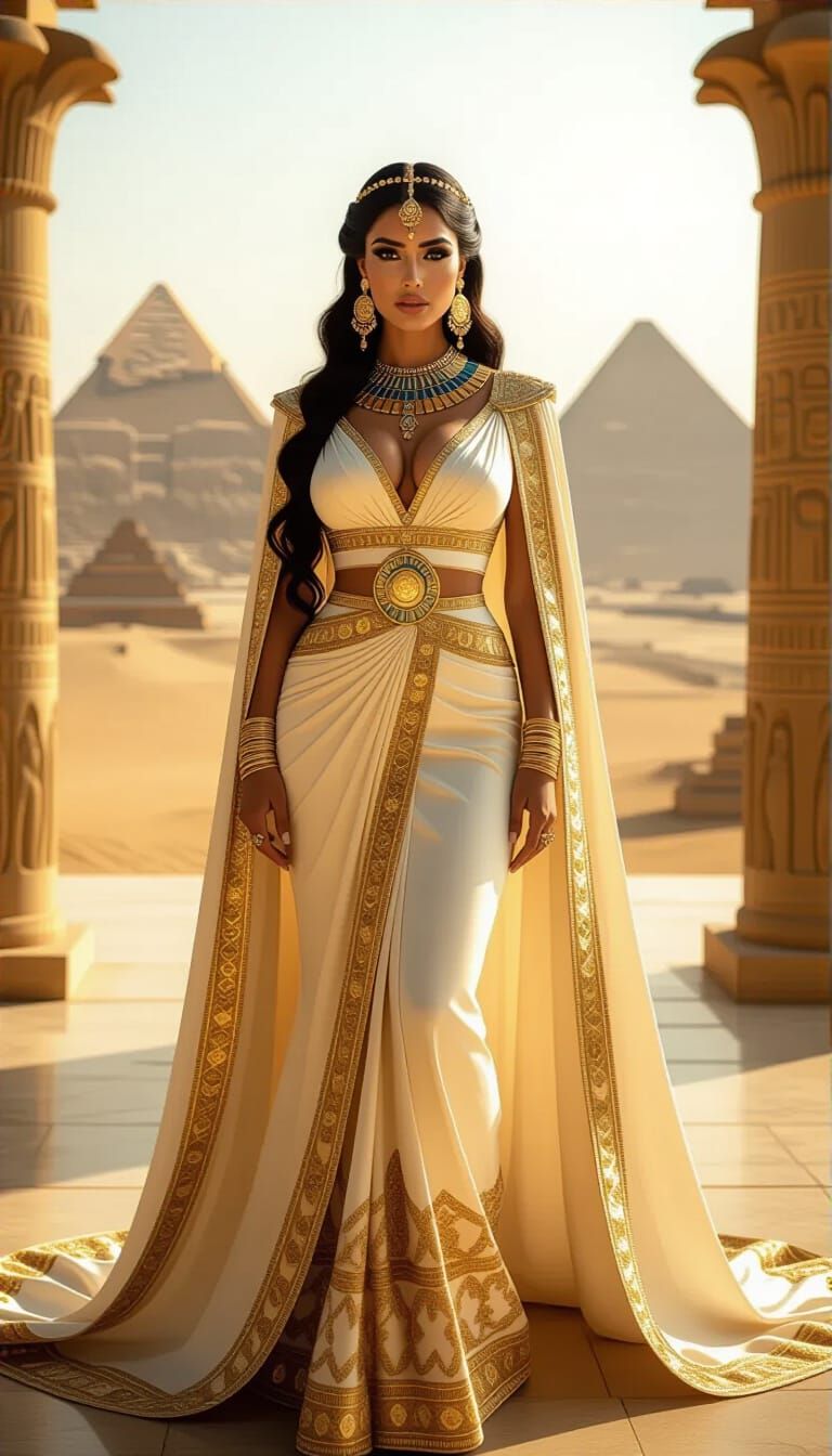 Curvy Goddess in Egyptian Gown, Vogue Style