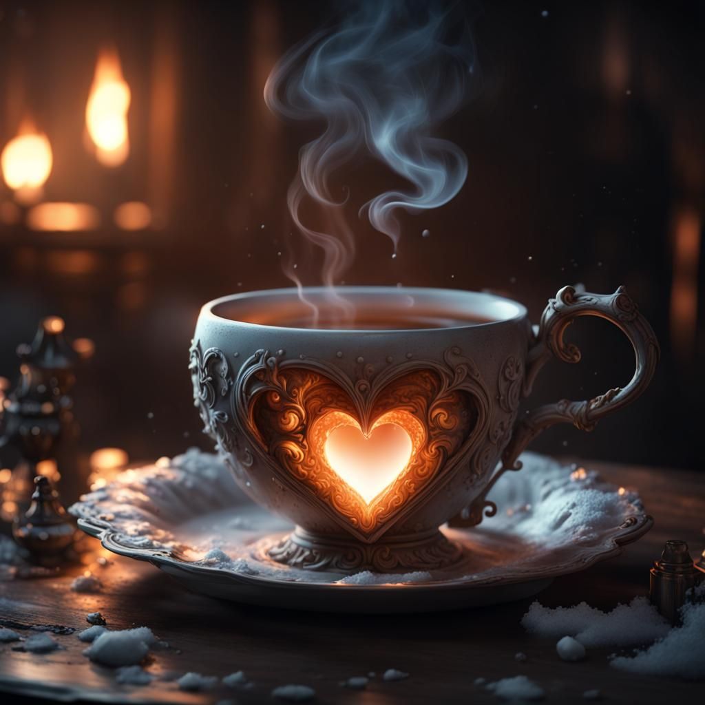 Hot Tea with Heart: Dark Fantasy Concept Art