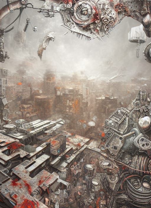 Zombiecore Post-Apocalyptic Geometric Abstract Art