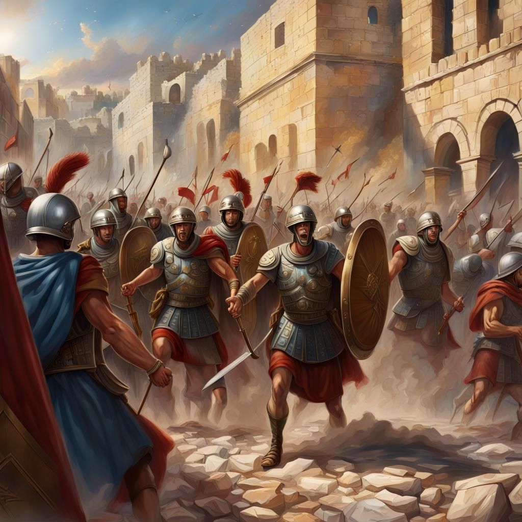 Roman Soldiers Storm Jerusalem in AD 70