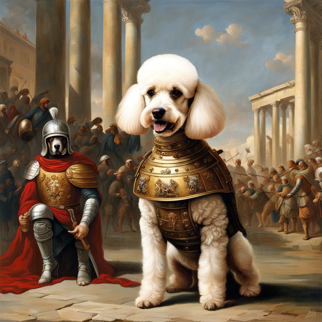 Dog Breed Merged with Roman Soldier