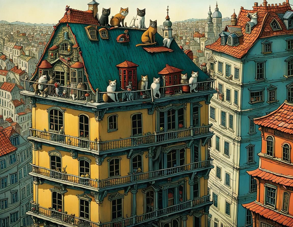 Kittens Climb a Building: Illustrated Fable