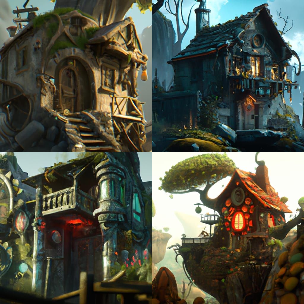 Fantastical House in Detailed Matte Painting