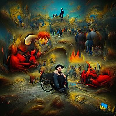 Gothic Woman in a Hellscape