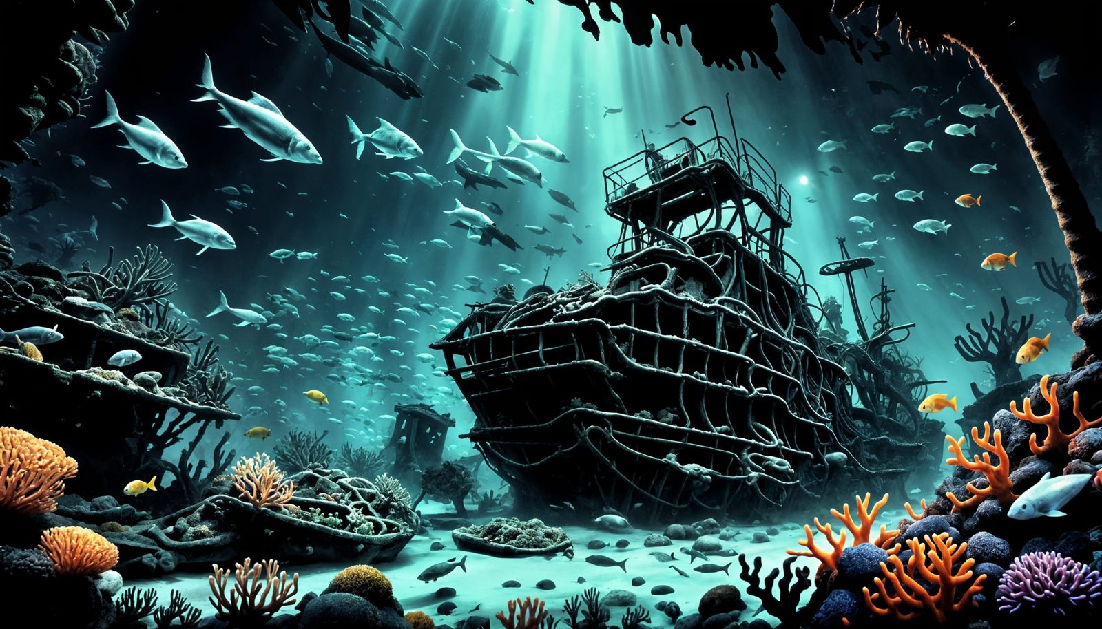 Bleak Palm Tree Scene Dives into Darkness