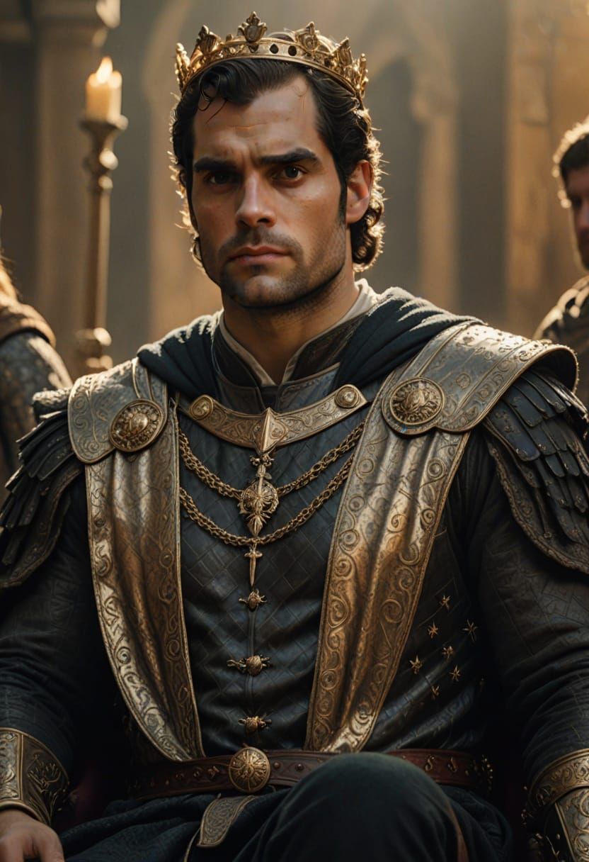 Henry Cavill as Medieval King in Oil Painting