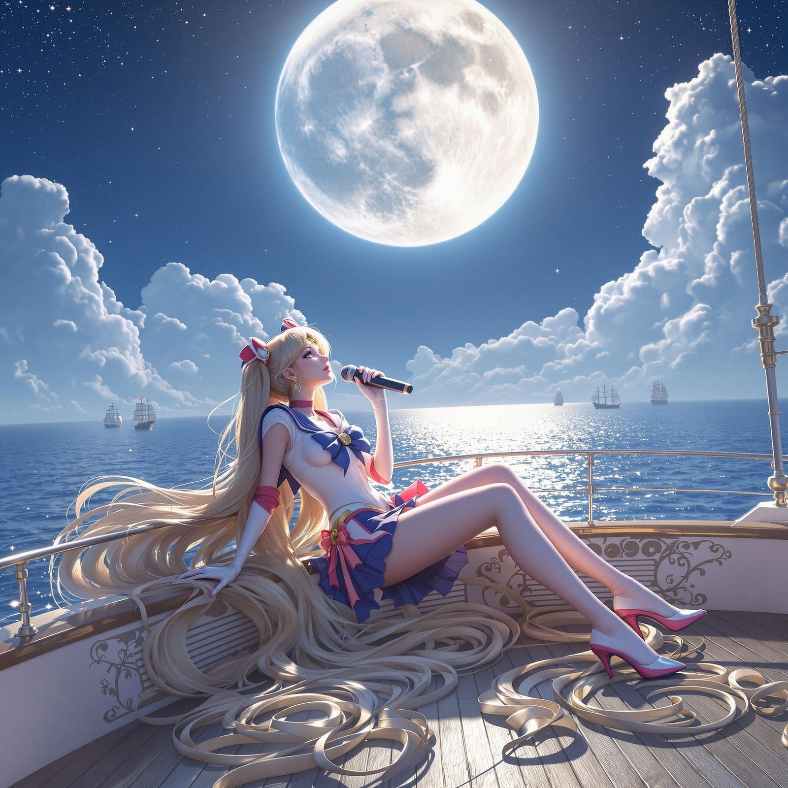 Sailor Moon Cosplayer Serenades the Moon in 3D Anime Art