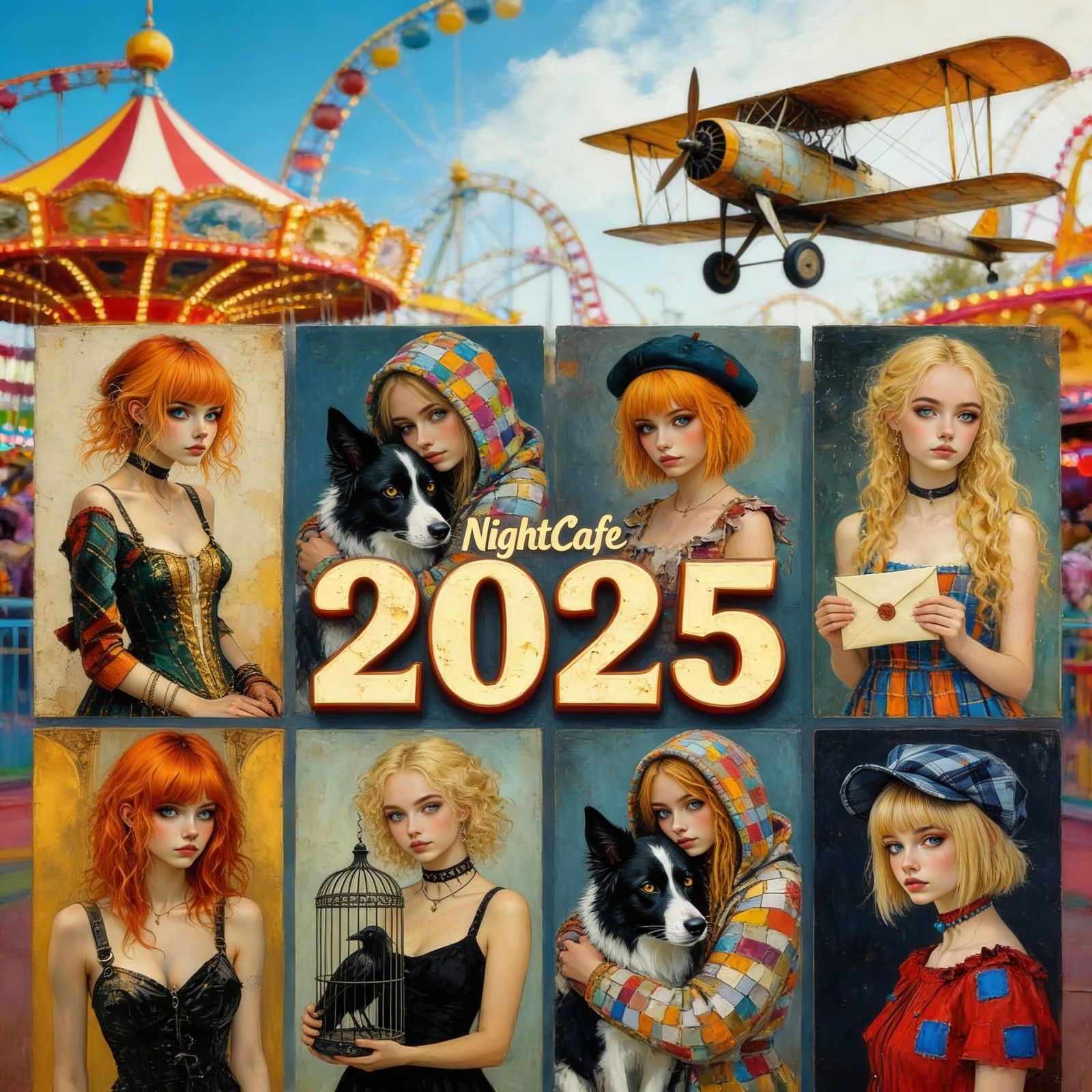 AI Art Collage: 2025 NightCafe Creations