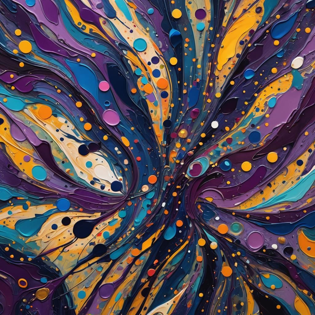 Abstract Expressionism in Iridescent Colors