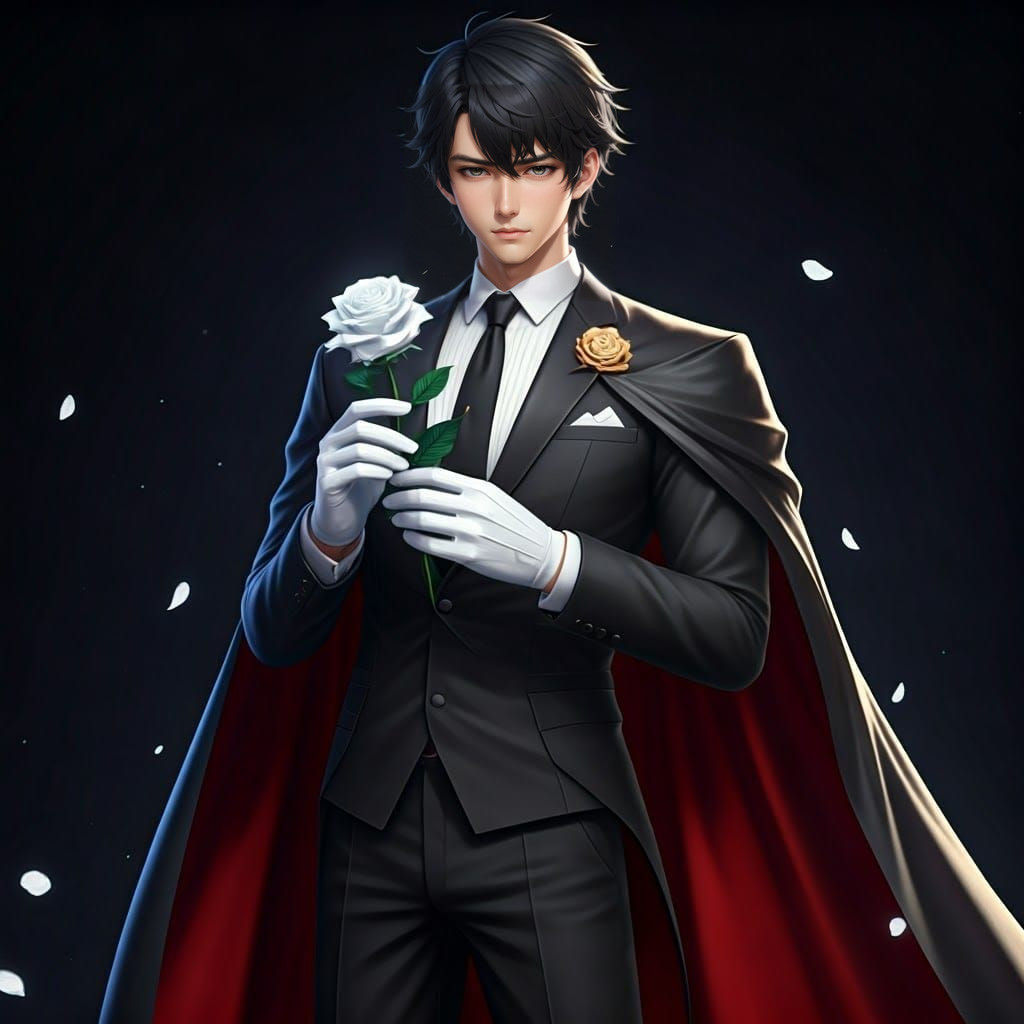 Tuxedo Mask in Elegant Rose Attire
