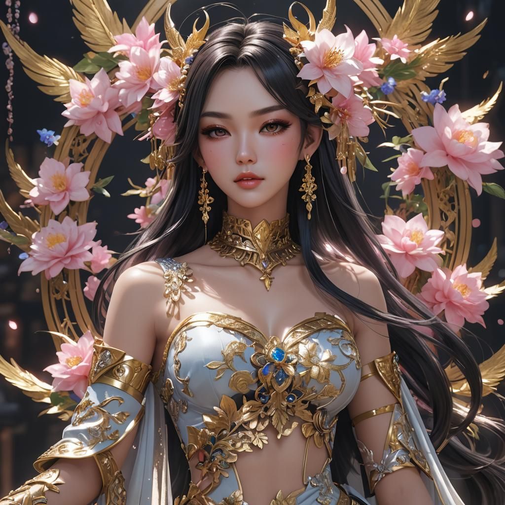 Anime Style Ladyboy in Detailed 3D Render