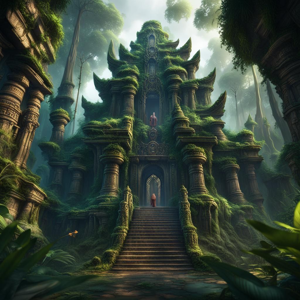 Detailed Jungle Temple Concept Art