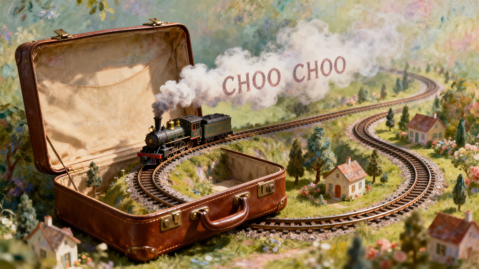 Miniature Steam Train Adventure Inside a Leather Suitcase