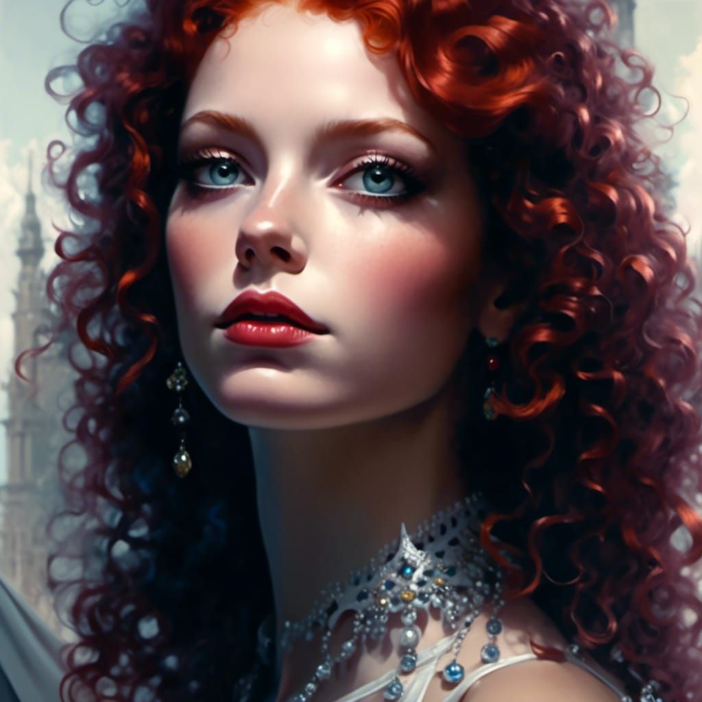 Red Haired Queen Digital Art Masterpiece