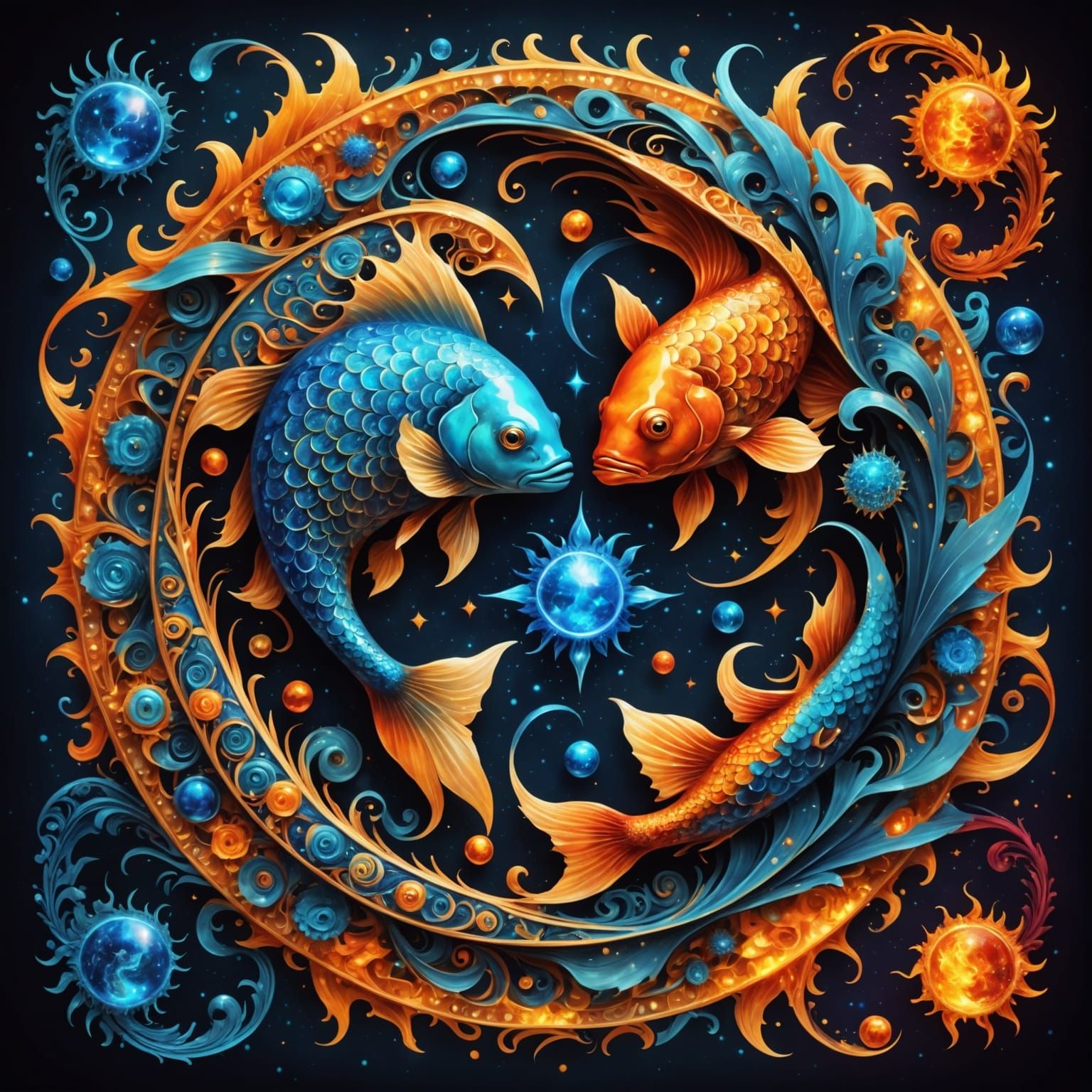 Cosmic Zodiac Sign in Vibrant Holographic Style