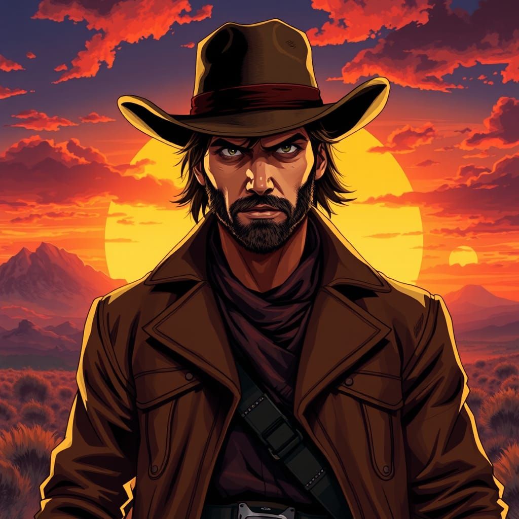 Arthur Morgan: Cowboy in Wild West, Anime Style