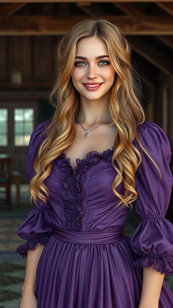 Victorian Noblewoman in Lavish Ranch Setting