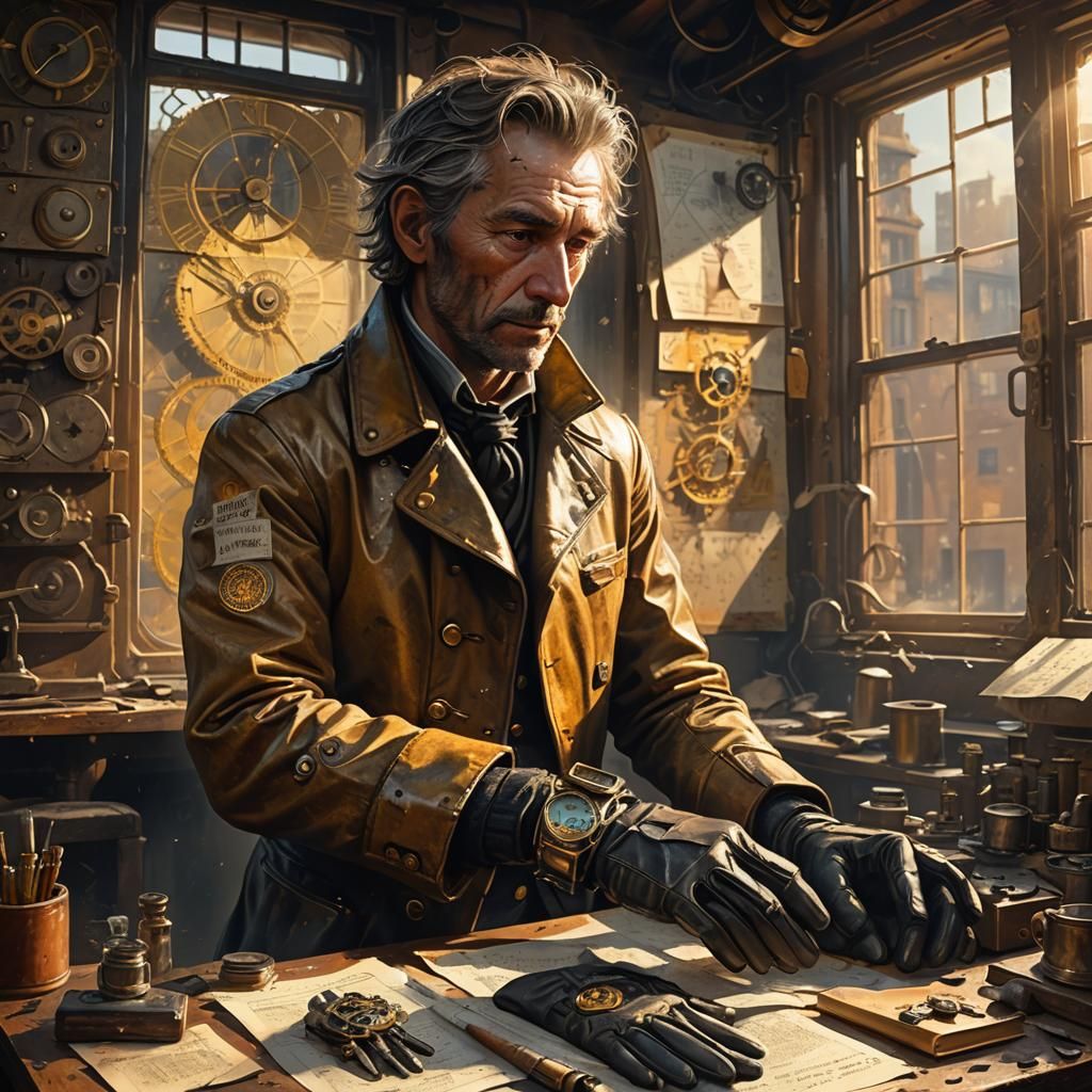 Inventor in Sunbeams: A Detailed Digital Painting