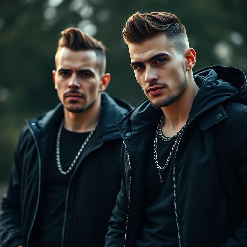 Rugged Gentlemen in Black Leather Jackets