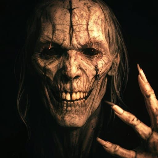 Evil Humanoid Monster Necrosimus in Dark Fantasy Portrait