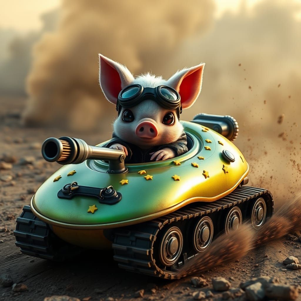 Chibi Pig Alien Races in Post-Apocalyptic Wasteland