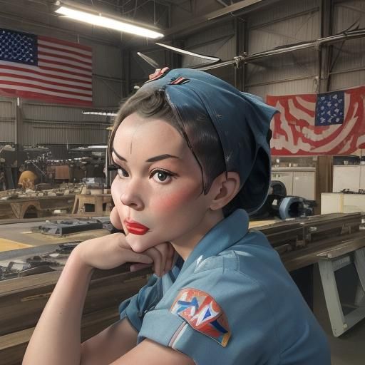 Rosie the Riveter Pinup During WWII