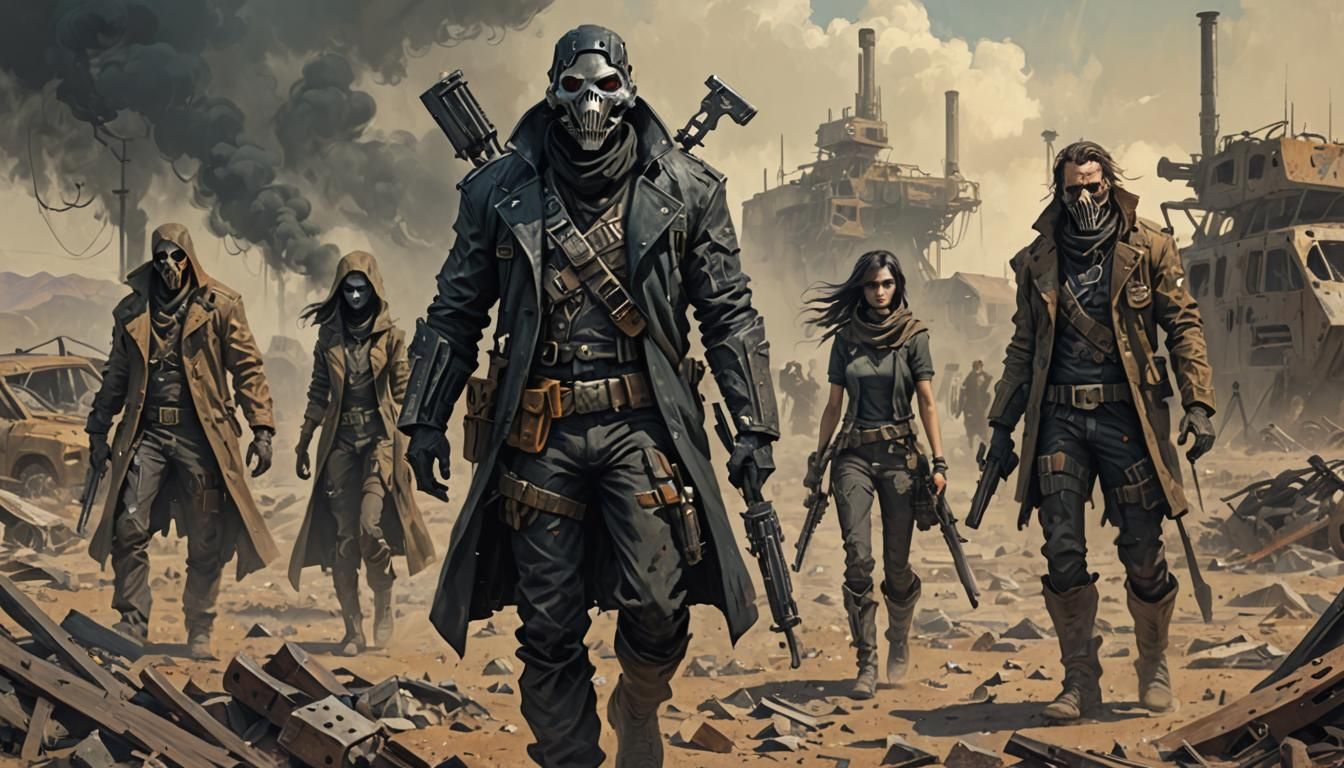 Sinister Wasteland Characters in Dark Fantasy Style