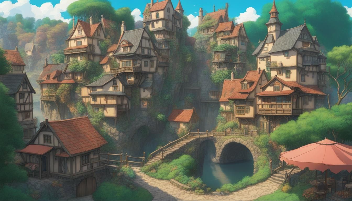 Studio Ghibli Town Design in 8K Resolution