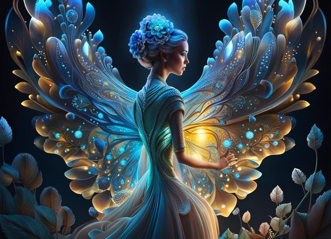 Glass Fairy Goddess in Fractal Fantasy World