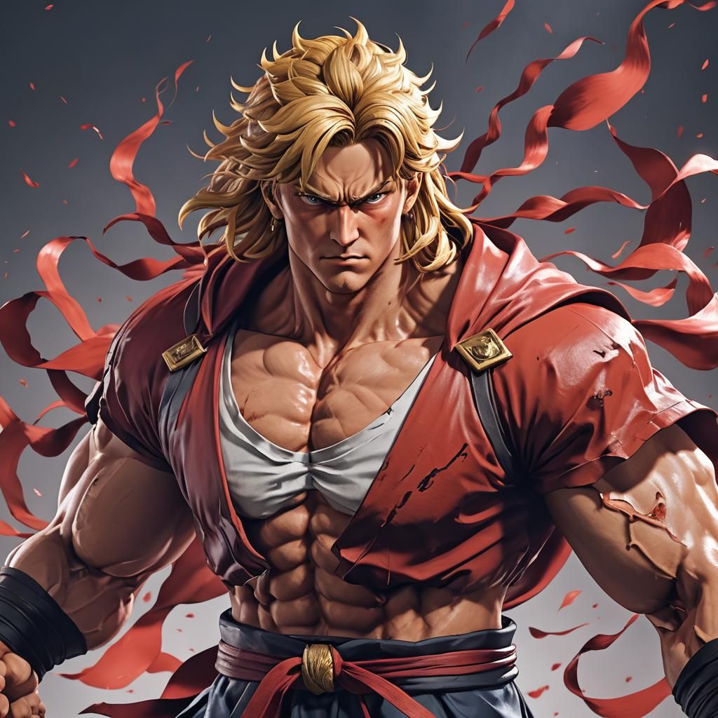 Ken Masters: Detailed 3D Anime Art