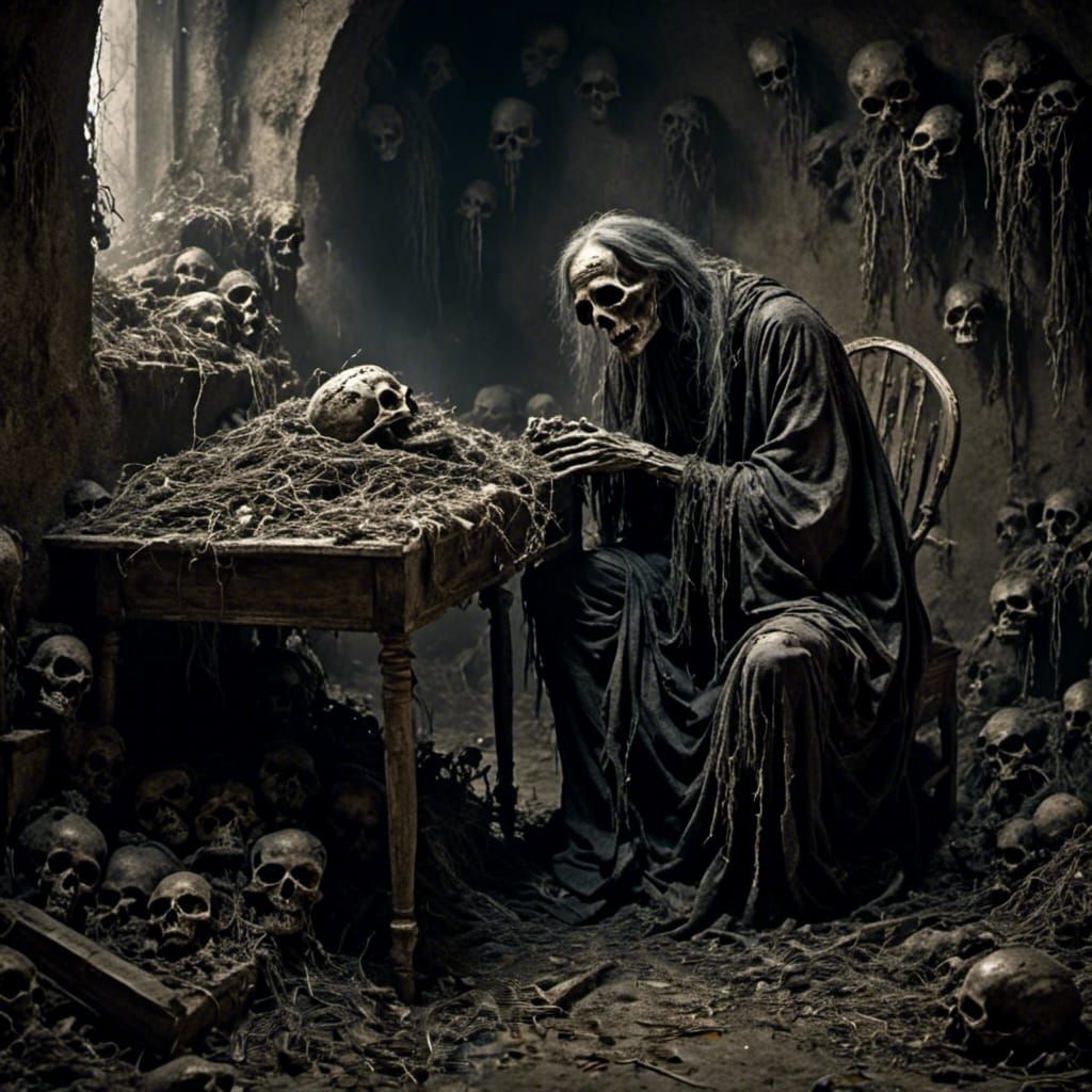 AI Interpretation of Grief in Dark Tones