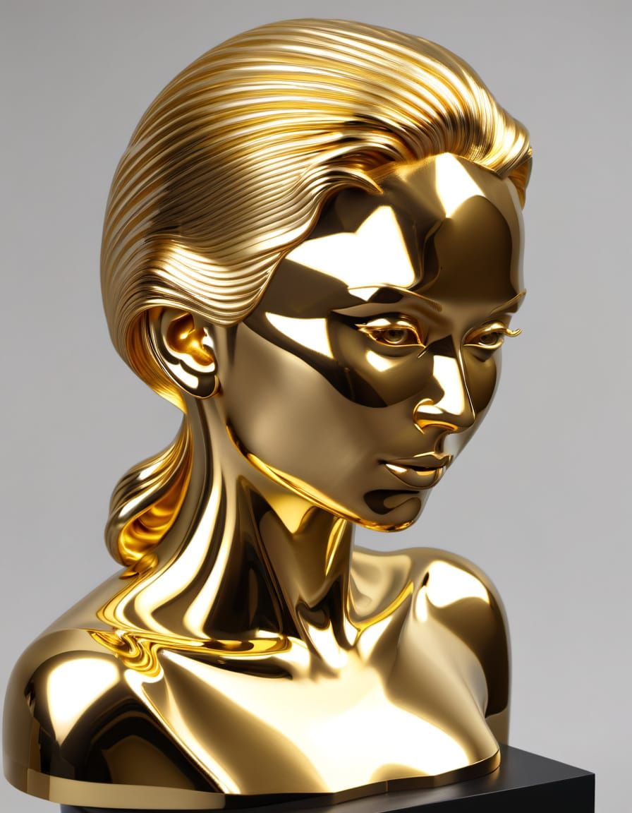 Gilded Goddess in 3D Gold Sculpture