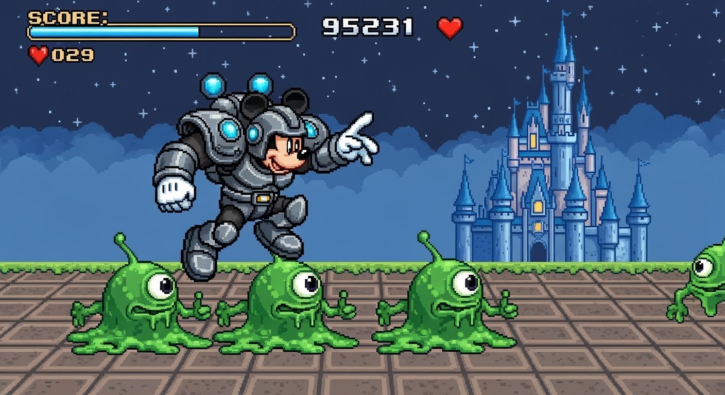 Mickey Mouse Pixel Art Space Adventure