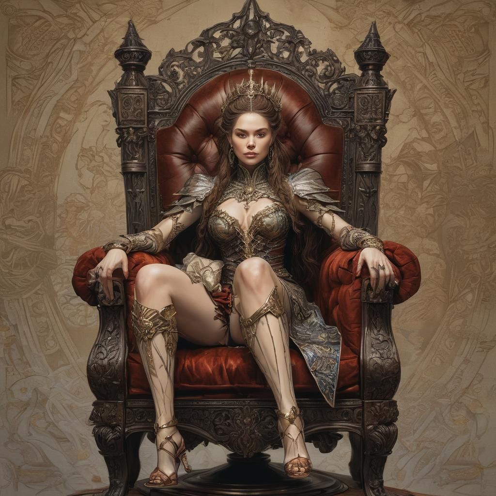 Majestic Utuk'ku Norn Queen Portrait in Alcohol Ink