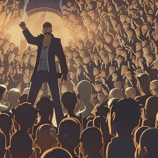 Albert Wesker Surrounded by Zombies: Anime Key Visual