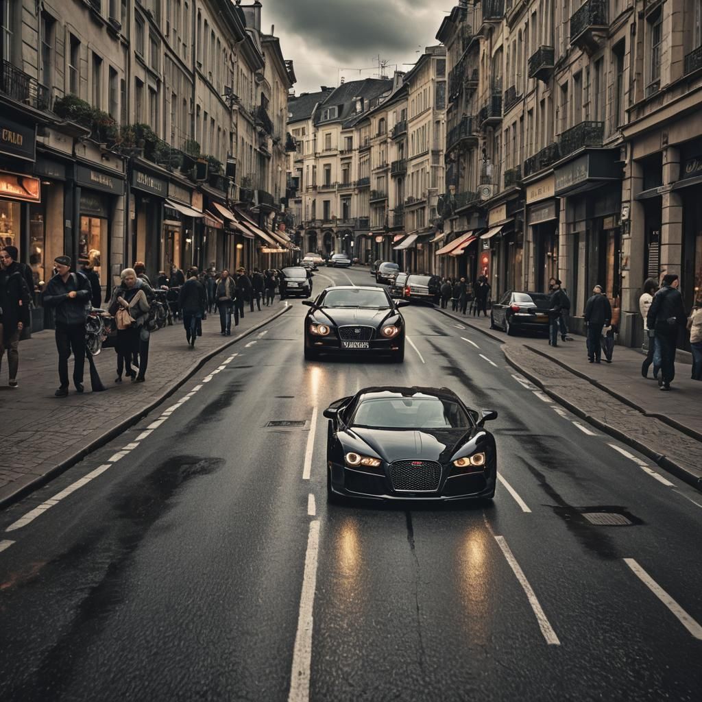Luxury Lumazine Car on City Street in HDR