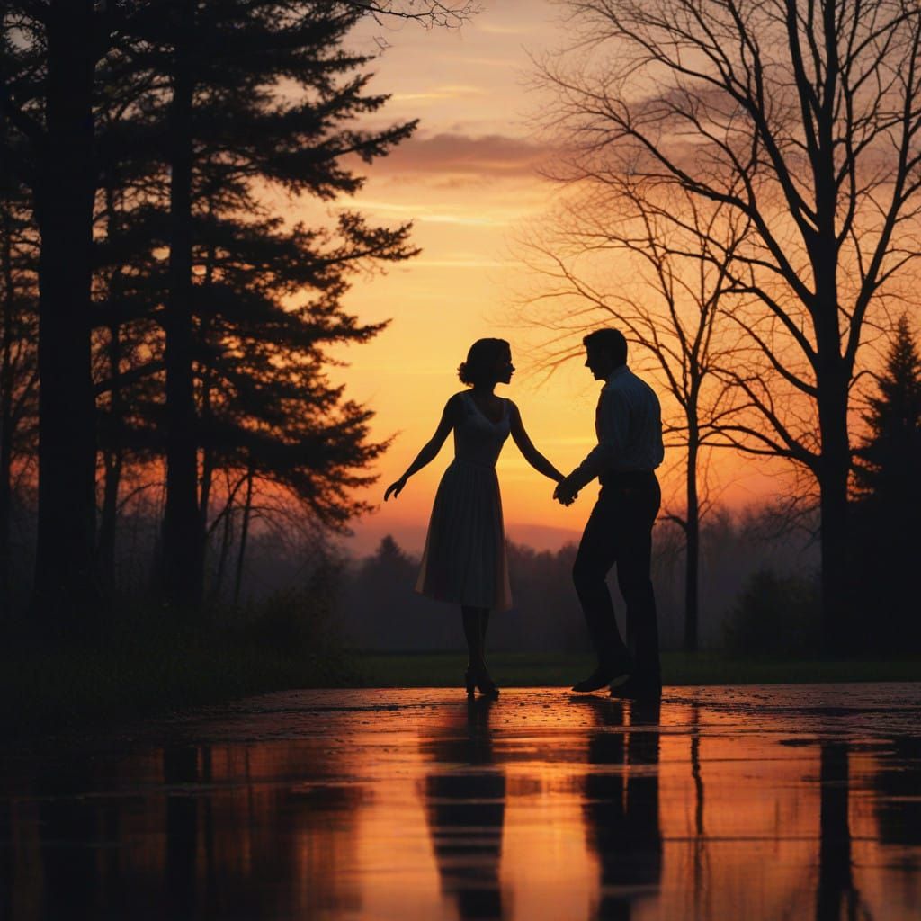 Romantic Sunset Waltz in Cinematic Style