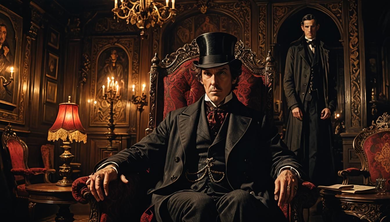 Sherlock Holmes Confronts Dracula in Dark Fantasy Art