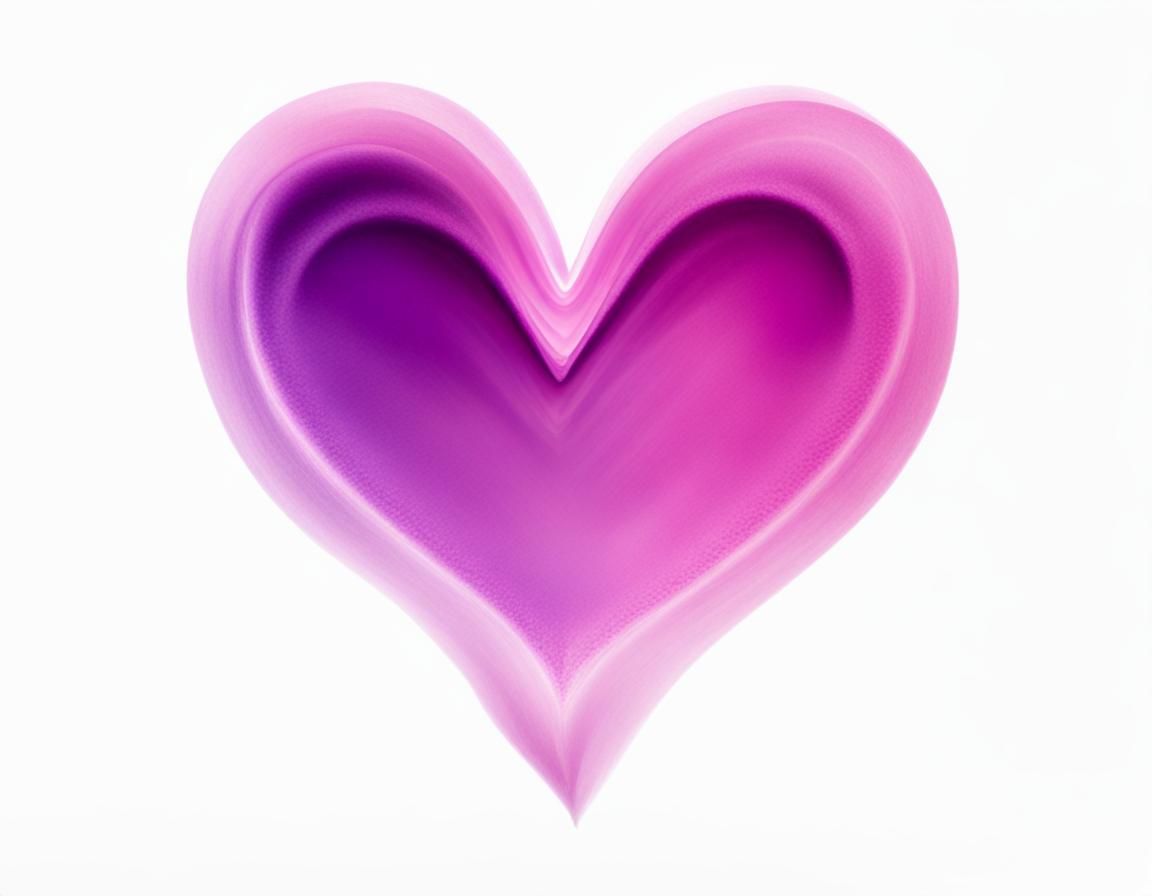 Intricate Antique Style Heart in Pink and Purple