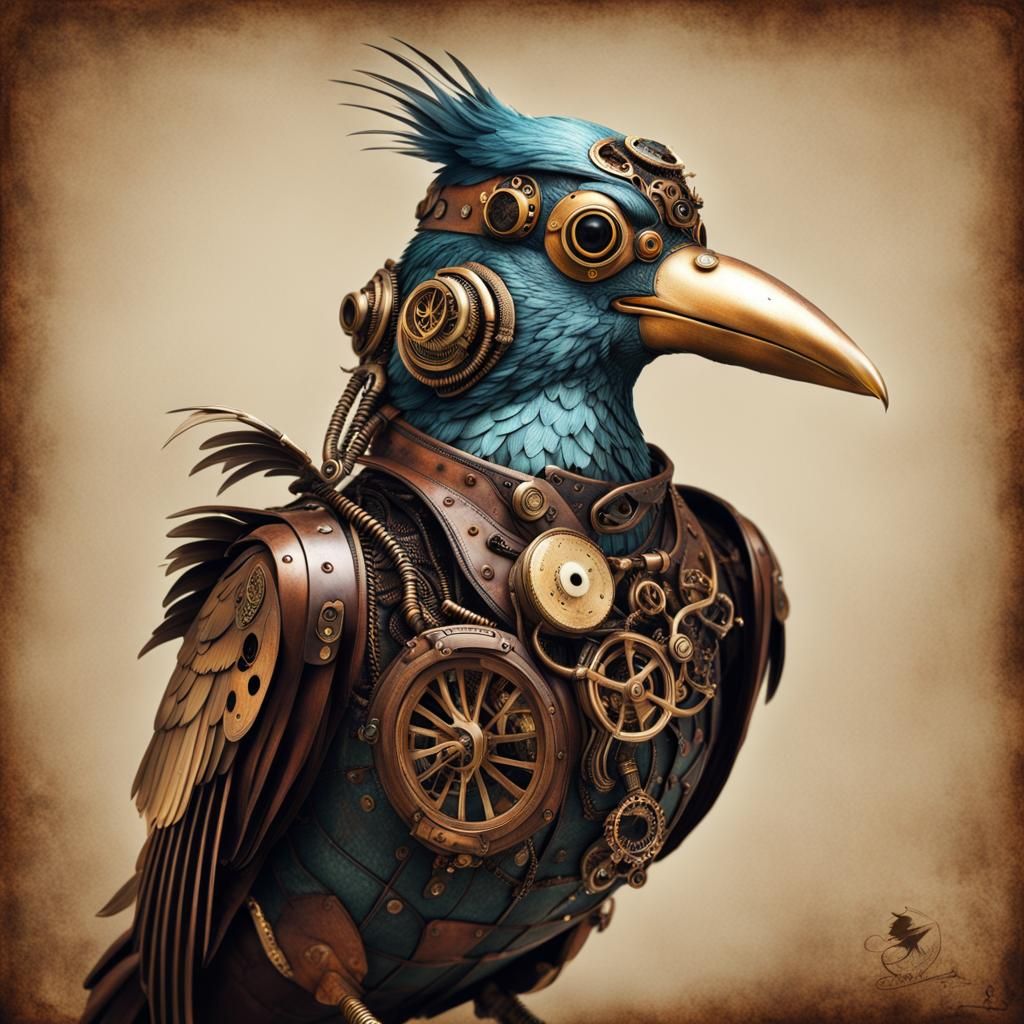 Steampunk Avian Female Figure