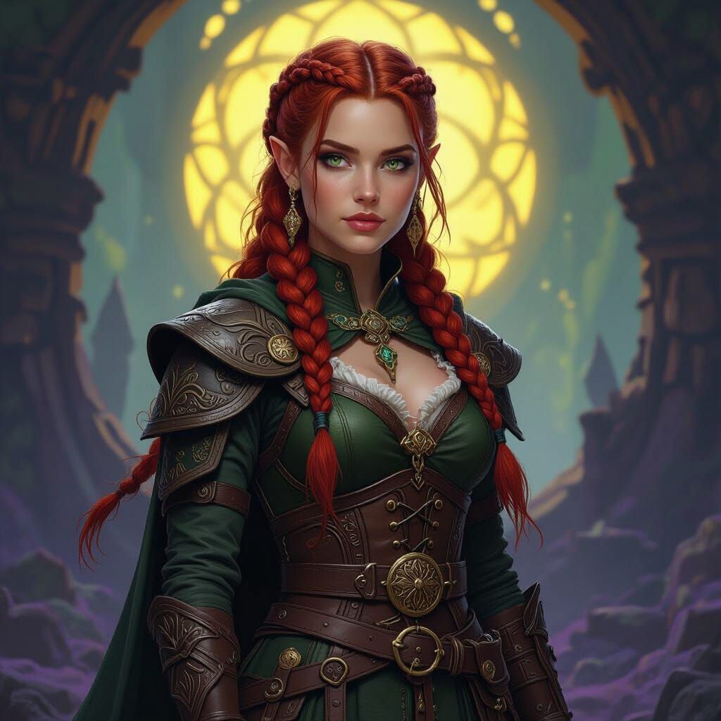 Heroic Halfling Warrior in Mystical Realm