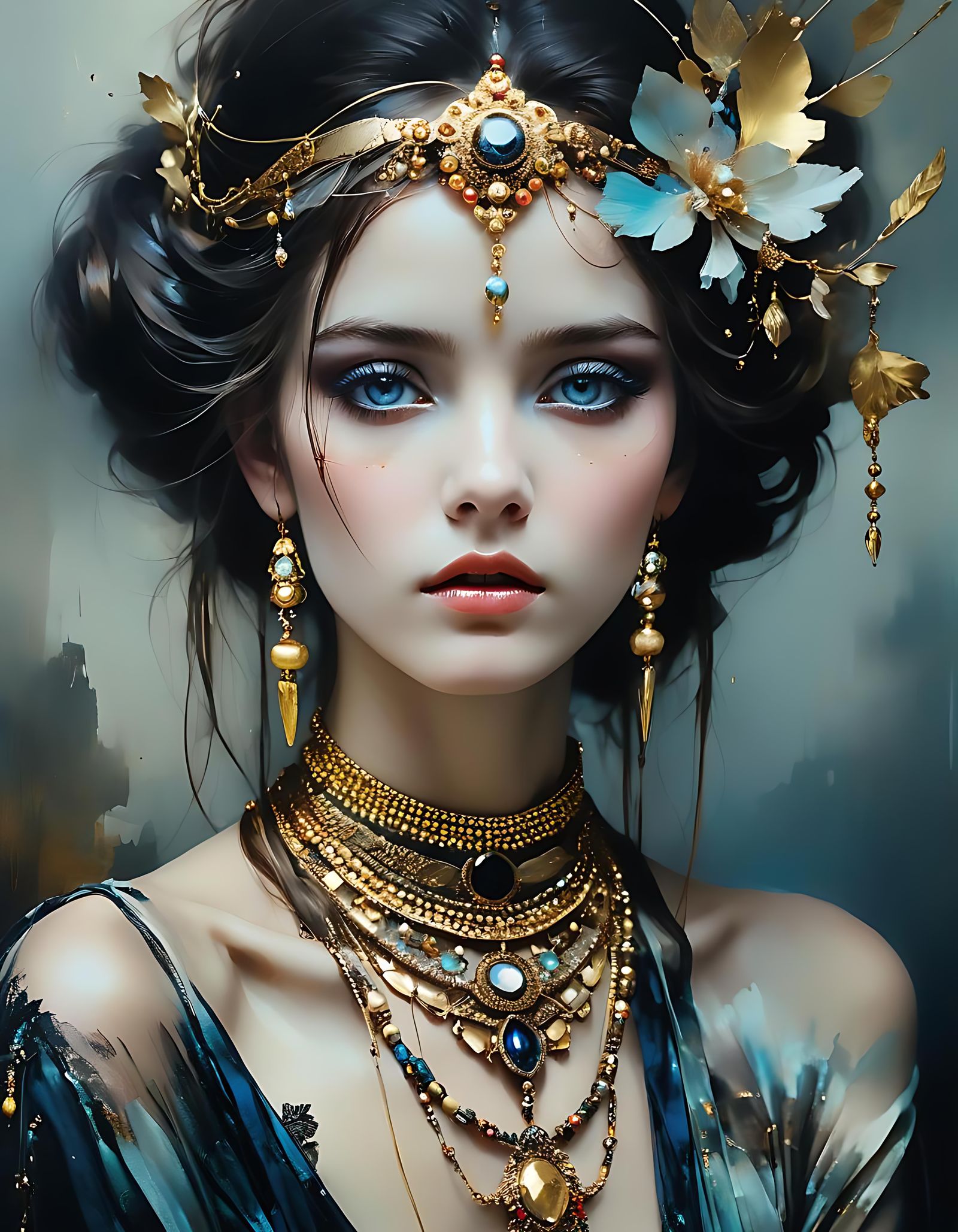 Dreamy Surreal Portrait in Vintage Style