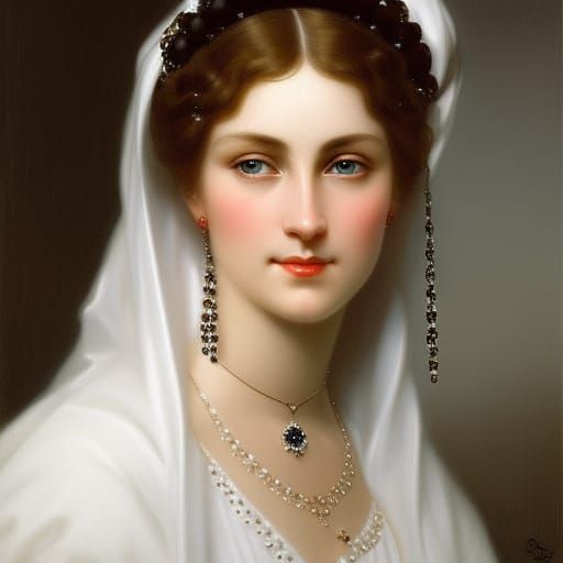 Woman in White Cap: Hyperdetailed Digital Portrait