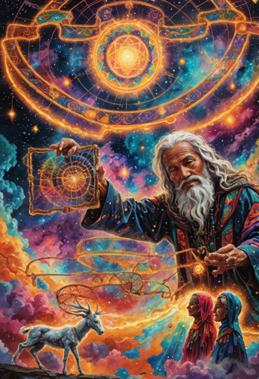 Cosmic Elder in Astral Realm: A Visionary Artwork