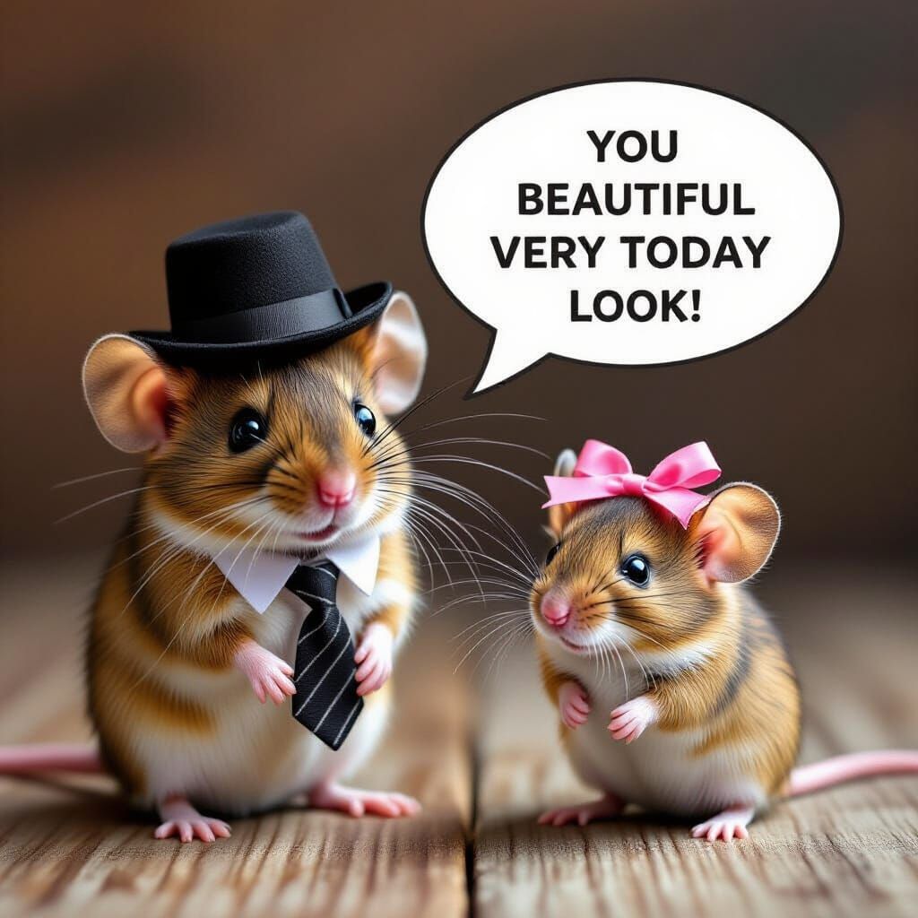 Mice in Hats: A Realistic Animal Scene