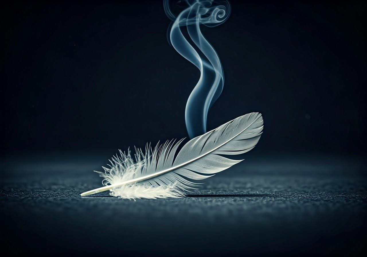 White Feather on Black, Evoking Melancholy