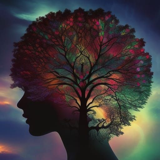 Goddess of Life in Surreal Dreamscape