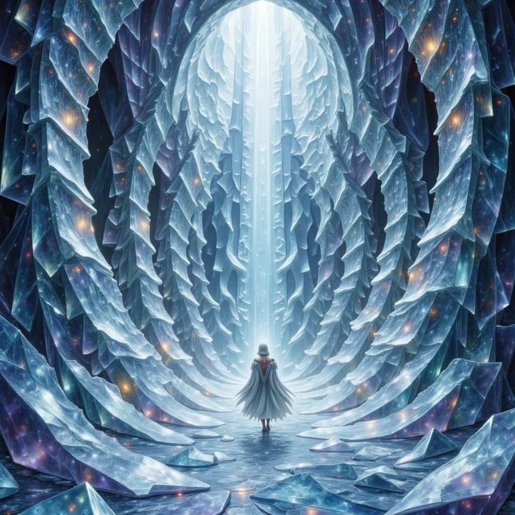 Majestic Ice Palace with Art Nouveau Tsarina