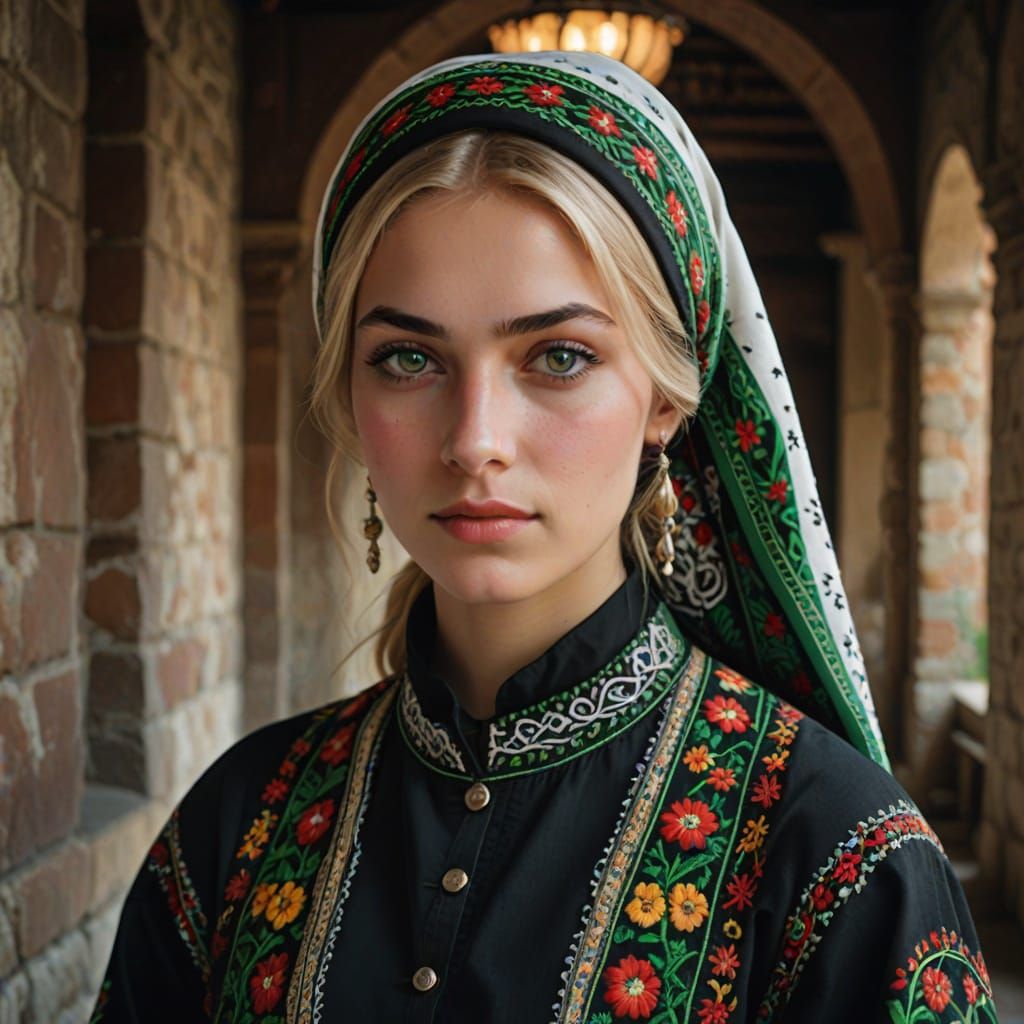 Young Woman in Traditional Karadeniz Dress